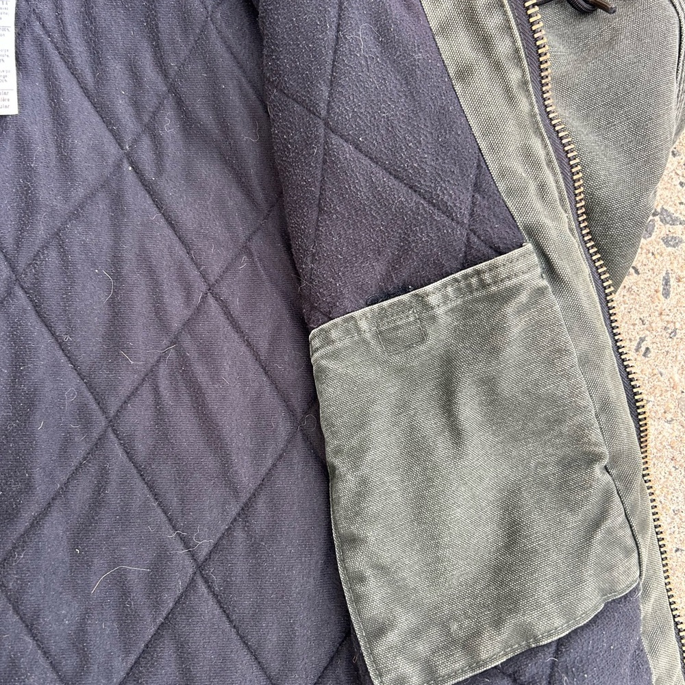 Vintage Carhartt Hooded Jacket Faded And Distressed Green J130 MOS Size M 2007 - Picture 12 of 12
